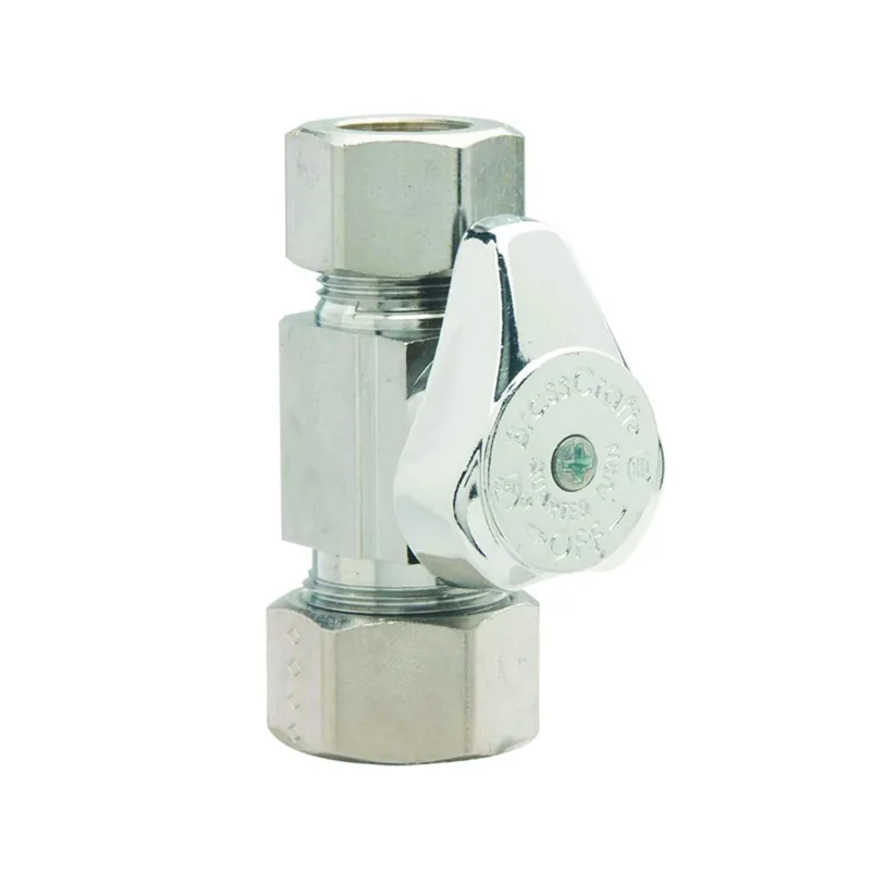 Chrome Straight Stop Valve, 5/8 X 1/2 In.