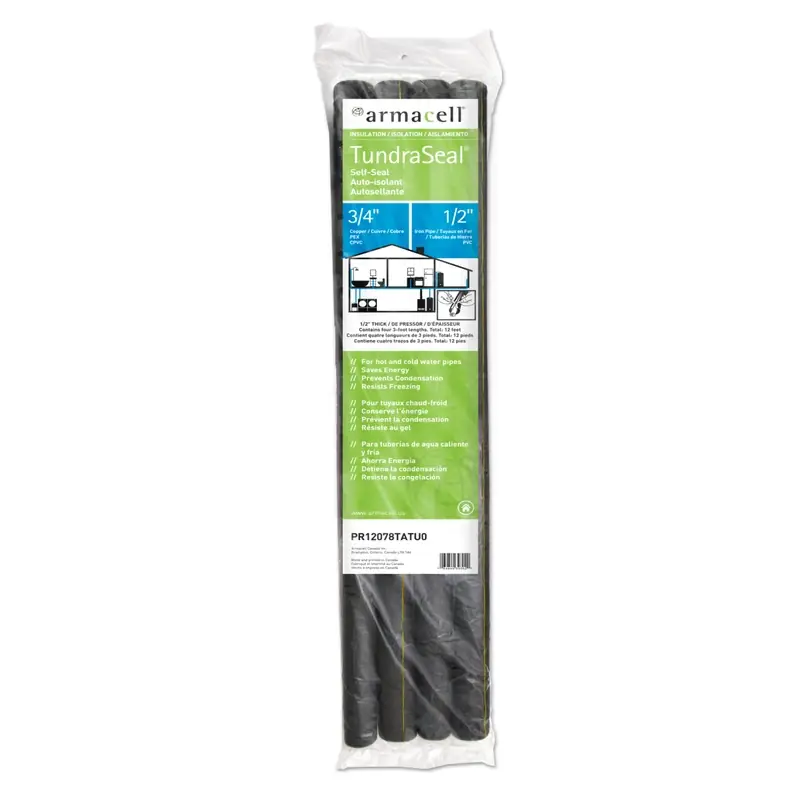Armacell TundraSeal Self Sealing 3/4 In. X 3 Ft. L Polyethylene Foam Pipe Insulation