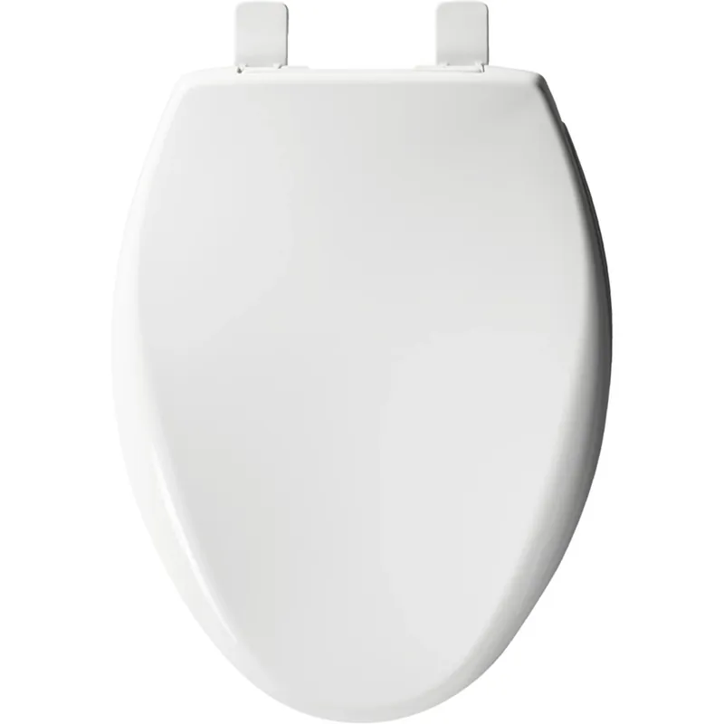 Toilet Seat, Whisper Close, Elongated, White Plastic