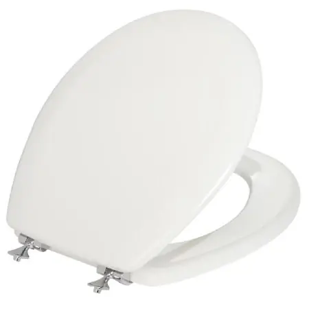 Mayfair 44chsl-000 Slow Close Round Toilet Seat, Molded Wood, White
