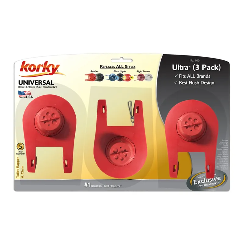 Korky Flapper And Chain Red Rubber For Universal