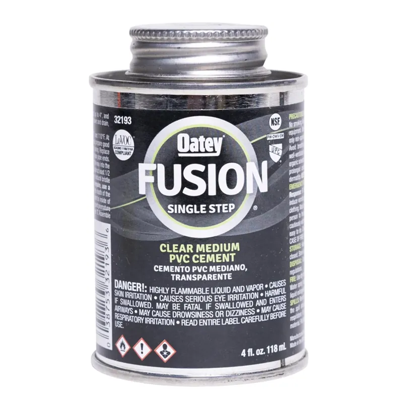 Oatey Fusion Single Step Clear Cement For Medium PVC 4 Oz