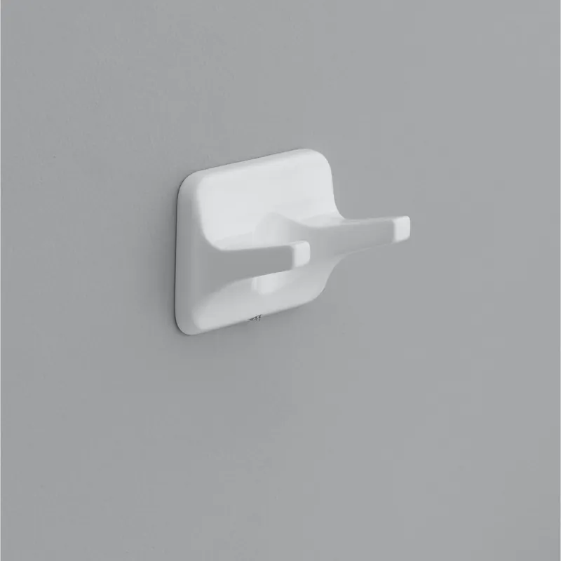 Zinc Plated White Double Robe Hook - Model 297-030607-ob