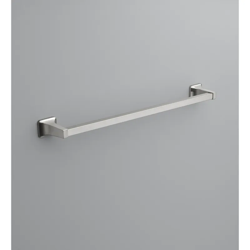 Brushed Nickel Towel Bar 24 In. L Die Cast Zinc With Concealed Screw Mounting