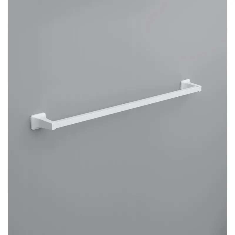 Satin White Towel Bar 30 In. L Die Cast Zinc With Concealed Screw Mounting
