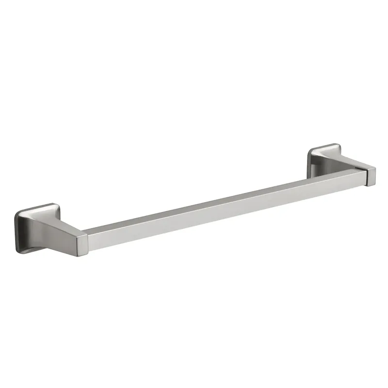 Brushed Nickel Towel Bar 18 In. L Die Cast Zinc With Concealed Screw Mounting
