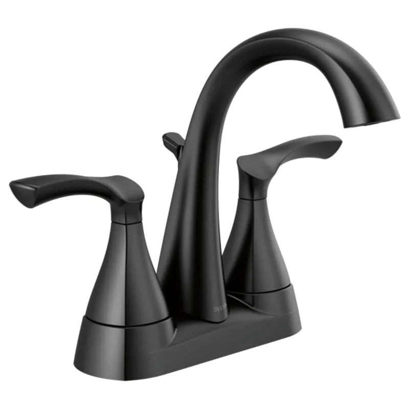 Sandover Matte Black 2-handle Lever 4 In. Centerset Bathroom Faucet With Pop-up