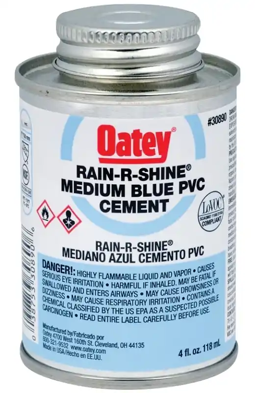 Rain-r-shine 4 Oz. Medium Bodied Blue Pvc Cement For Wet Conditions