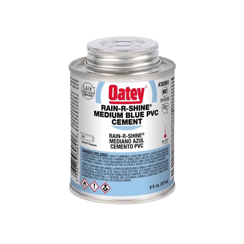 Rain-r-shine 8 Oz. Medium Bodied Blue Pvc Cement For Wet Conditions