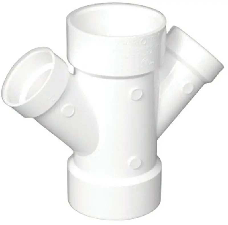 Charlotte Pipe Schedule 40 2 In. Hub X 2 In. D Hub PVC Double Wye 1 Pk