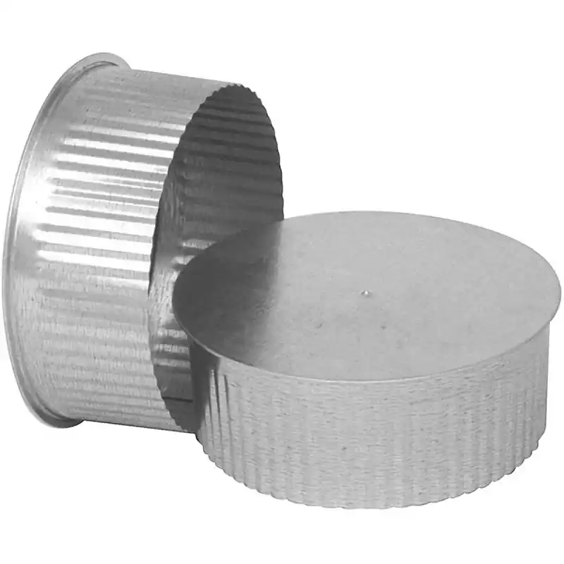 HVAC Duct Pipe Galvanized Tee Cap/Plug, 8 In.