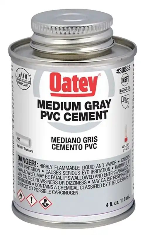 4 Oz. Medium Bodied Gray Pvc Cement For Pipe And Fittings