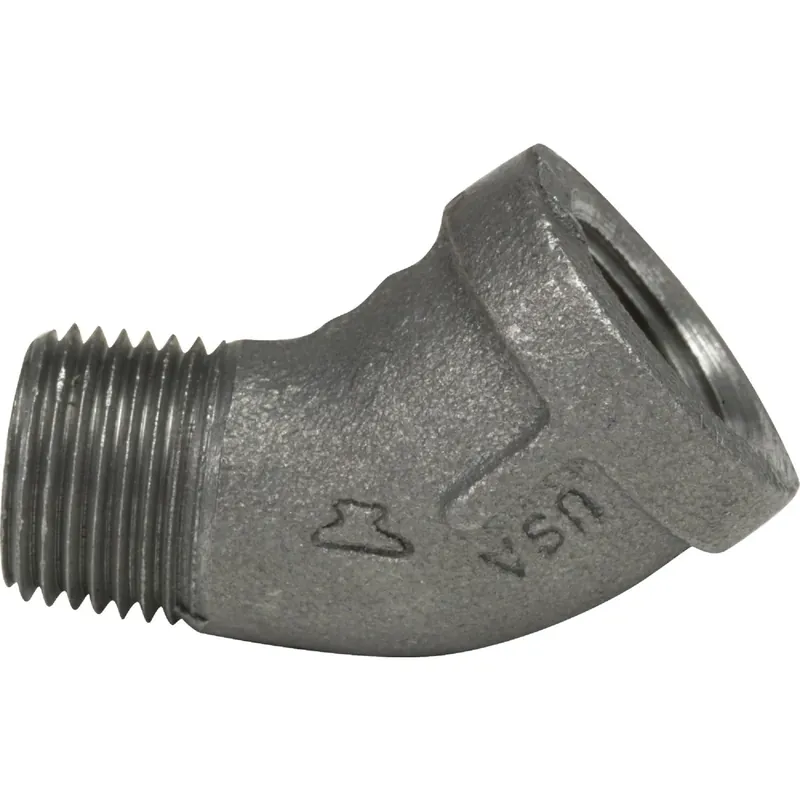 1 In. 45 Degree Malleable Black Iron Street Elbow - Model 8700128302