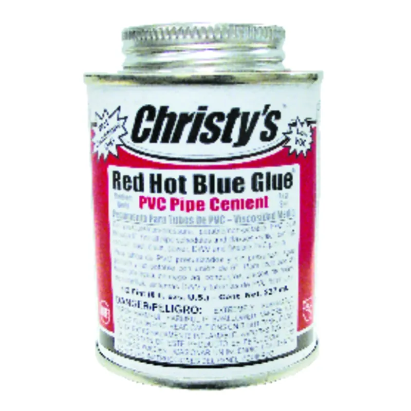 Red Hot Blue Glue PVC Pipe Cement, Low VOC, 8-oz.