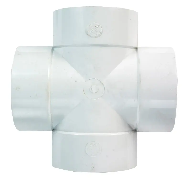 Plastic Trends 4 In. Hub X 4 In. Dia. Hub PVC Cross Tee