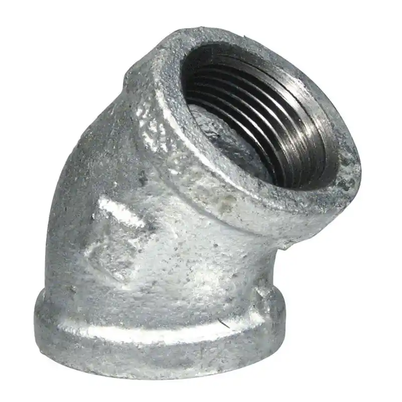 1-1/4 In. 45 Degree Galvanized Malleable Iron Elbow Fitting