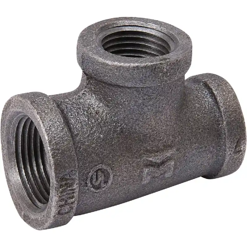 3/4 In. X 3/4 In. X 1/2 In. Reducing Malleable Black Iron Tee