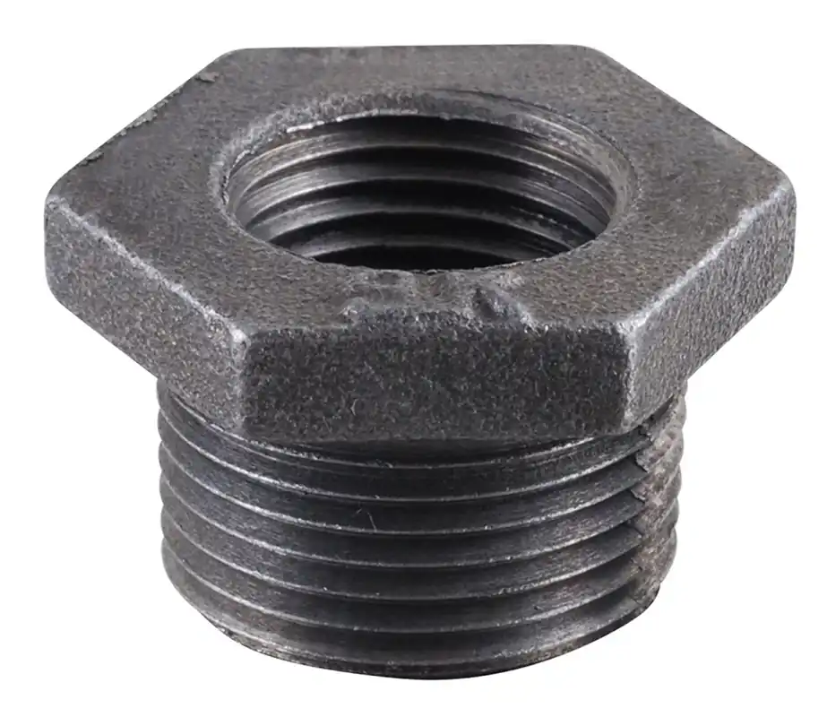 1-1/4 In. X 1 In. Black Malleable Iron Hexagon Bushing
