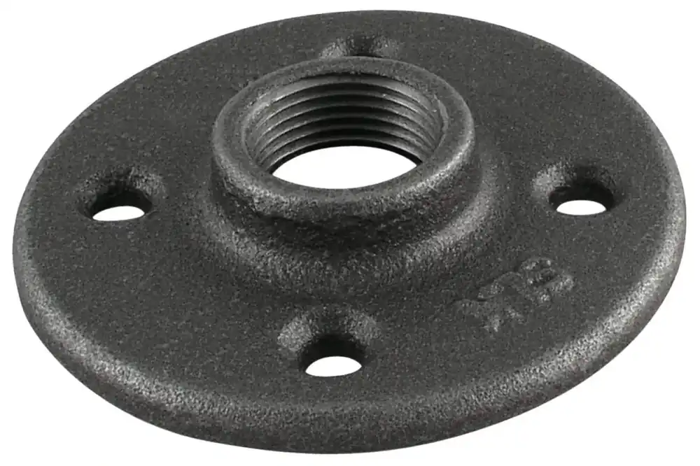 BK Products 1 In. FPT Black Malleable Iron Floor Flange