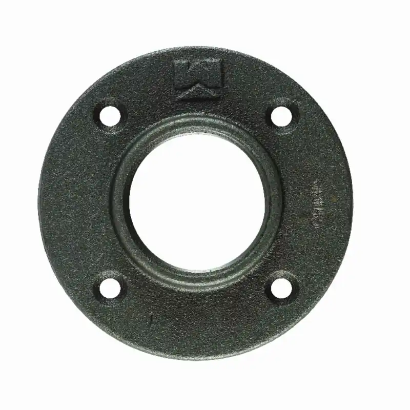 1-1/2 In. X 4-9/16 In. Black Iron Floor Flange - Malleable Iron Fitting