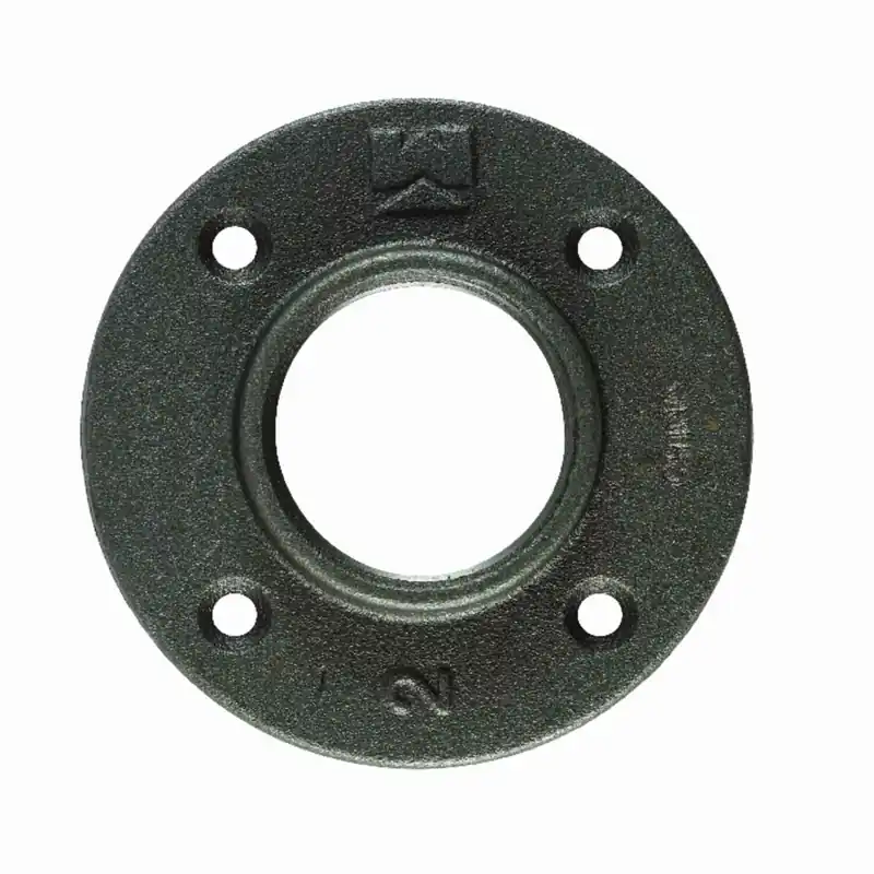 2 In. Black Malleable Iron Floor Flange - Model 521-608bg