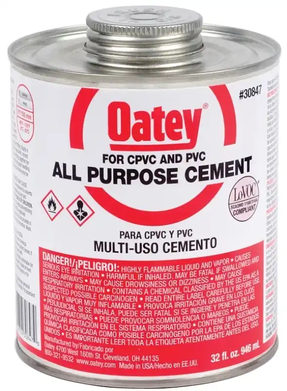 All-Purpose Solvent Pipe Cement, Clear, 32 Oz.