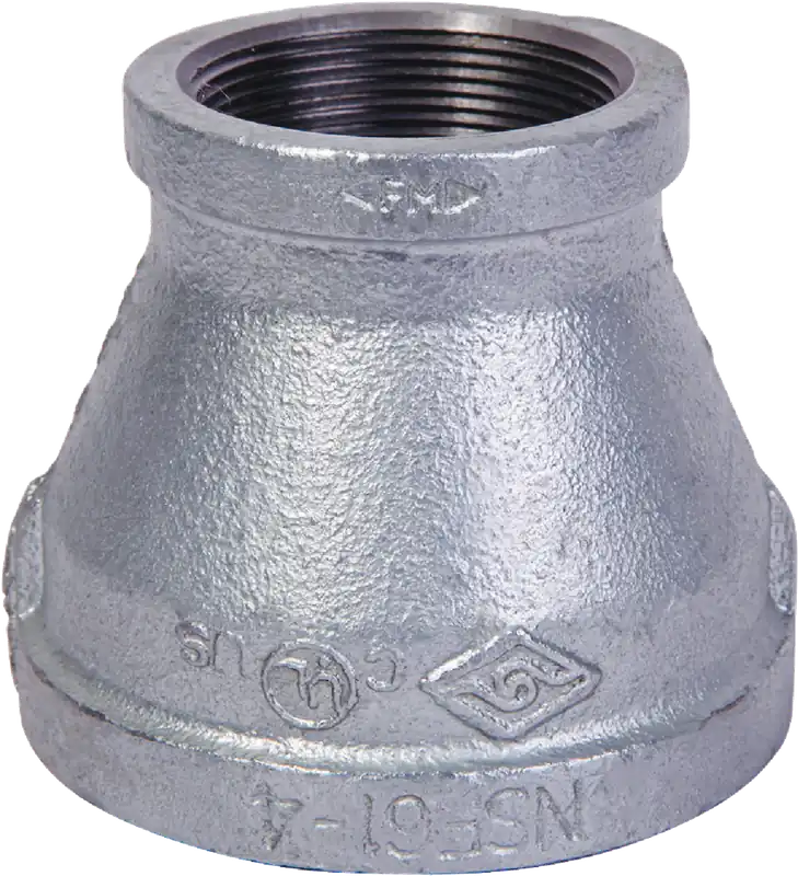 2 In. X 1-1/2 In. Fpt Reducing Galvanized Coupling - Malleable Iron