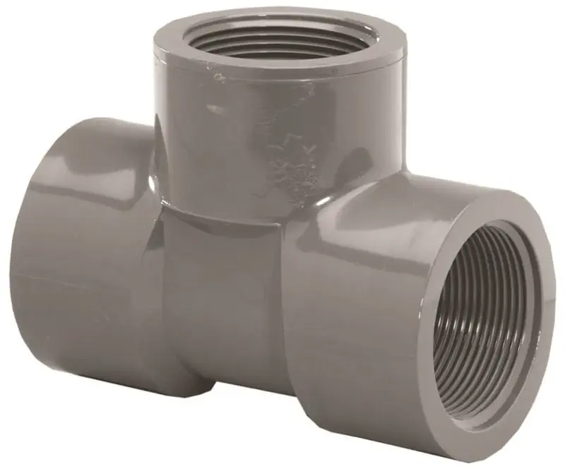 1 Inch Schedule 80 Pvc Tee Fitting - Fxfxf Connection - Model 354588