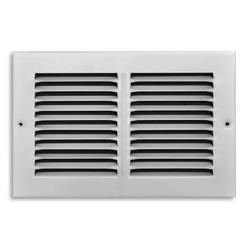 6 In. H X 10 In. W 1-way Powder Coat White Steel Return Air Grille