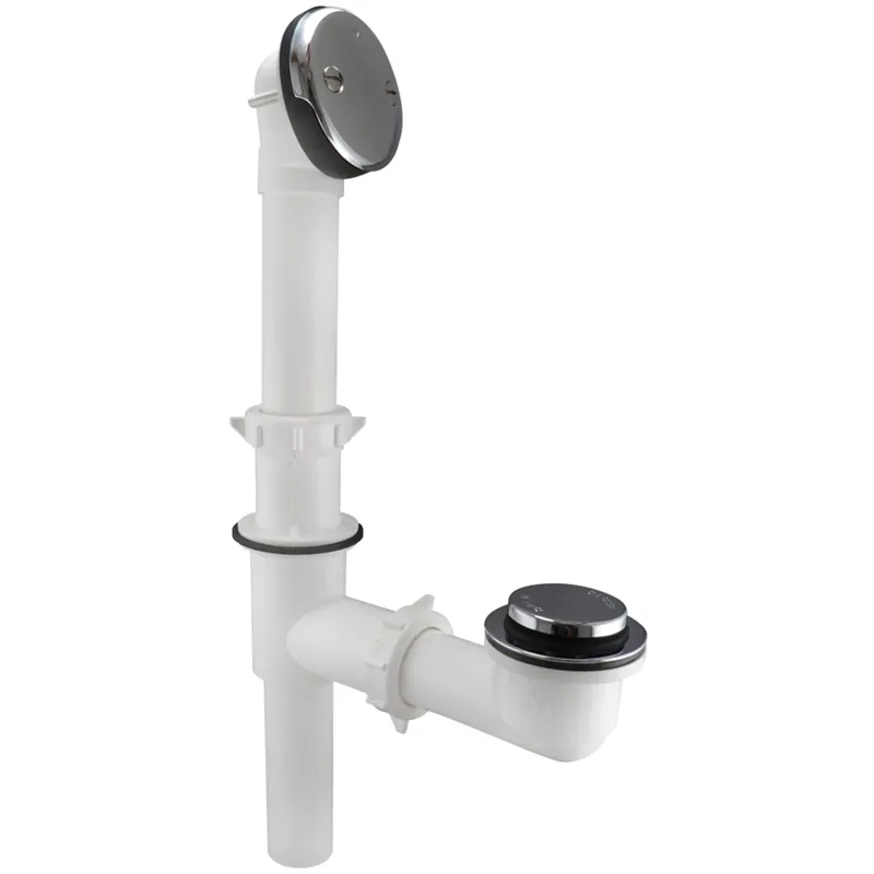 Foot Lok Stop 1-1/2 In. Diameter Chrome Plastic Triad Bath Drain