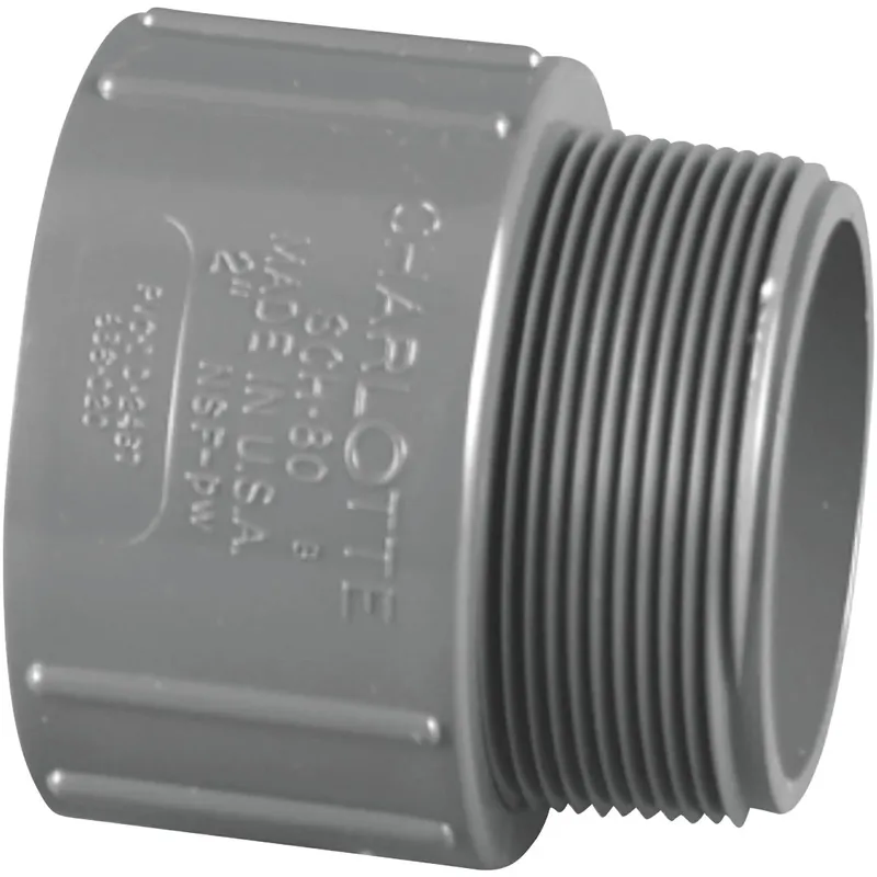 Charlotte Pipe Schedule 80 2 In. Slip X 2 In. D MPT PVC Pipe Adapter 1 Pk