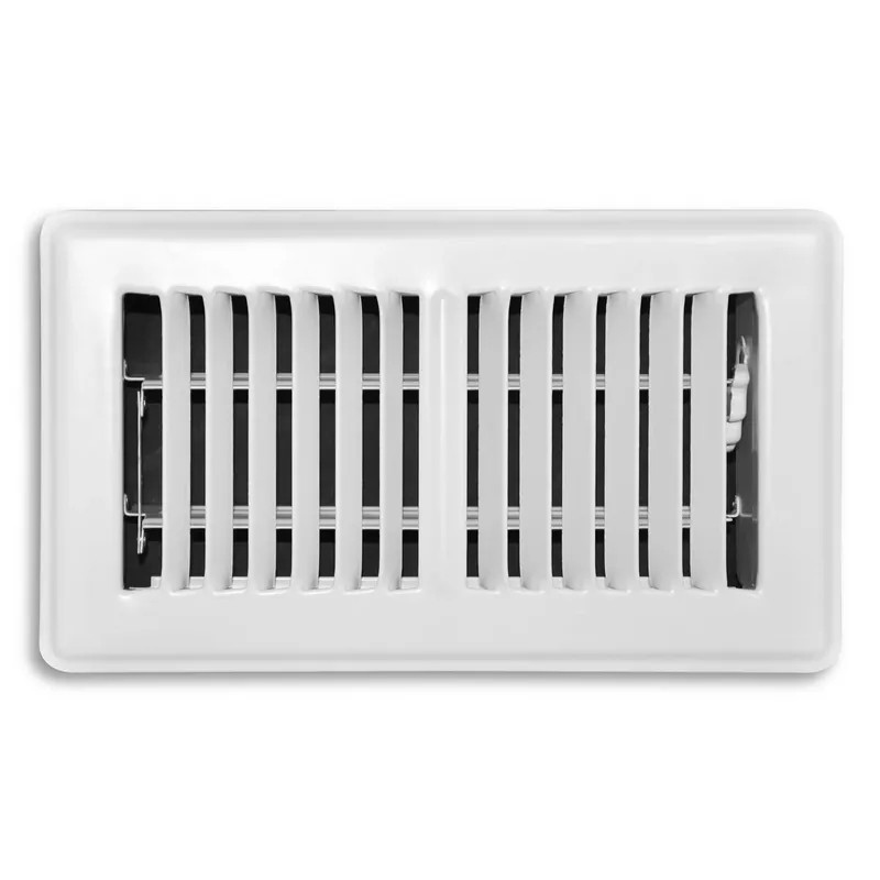 4 In. H X 8 In. W 2-way Powder Coat White Steel Floor Register