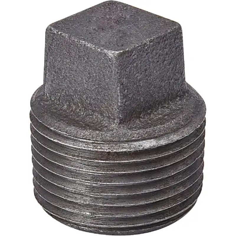 3/8 In. Malleable Black Iron Pipe Plug - Male Threaded Fitting