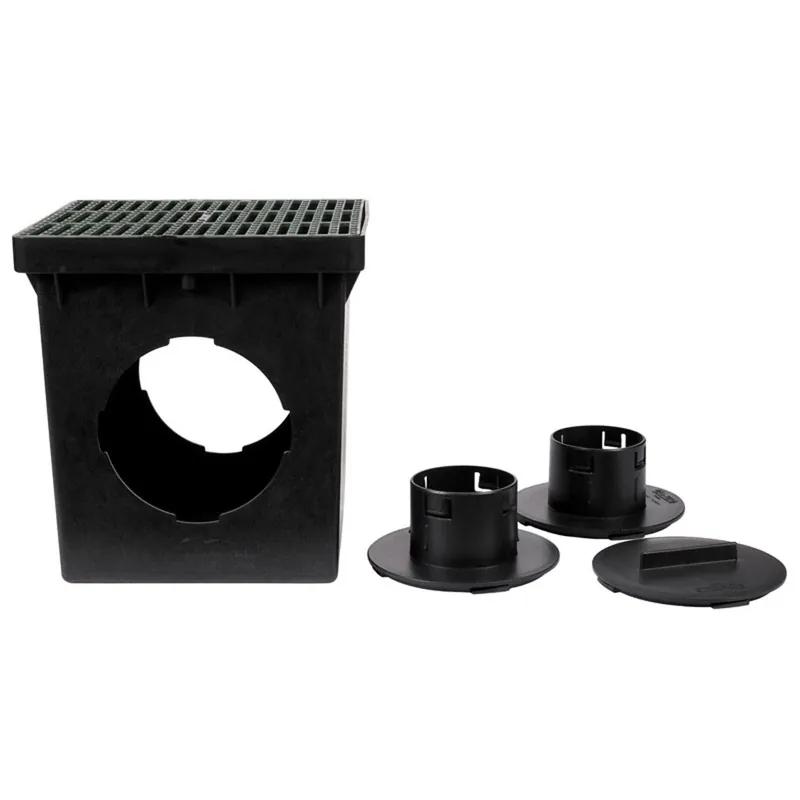 Draintech 12 In. W X 12.75 In. D Square Catch Basin Kit With Grate
