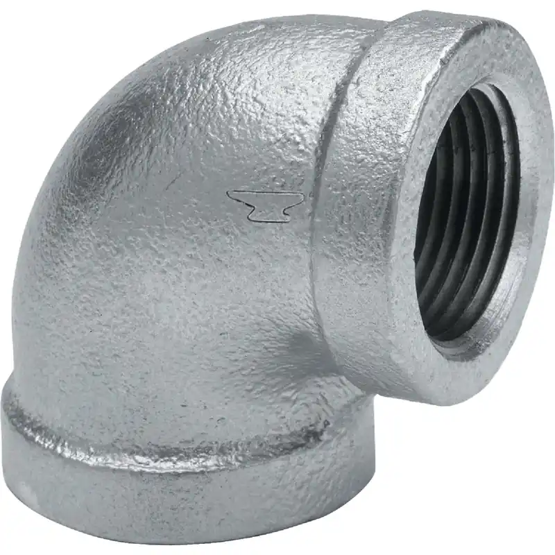 90-Degree Galvanized Reducing Elbow, 1/2 X 3/8 In.