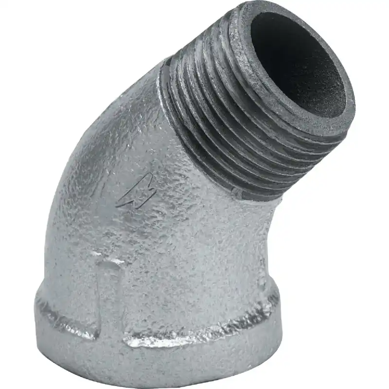 45-Degree Galvanized Pipe Street Elbow, 3/4 In.