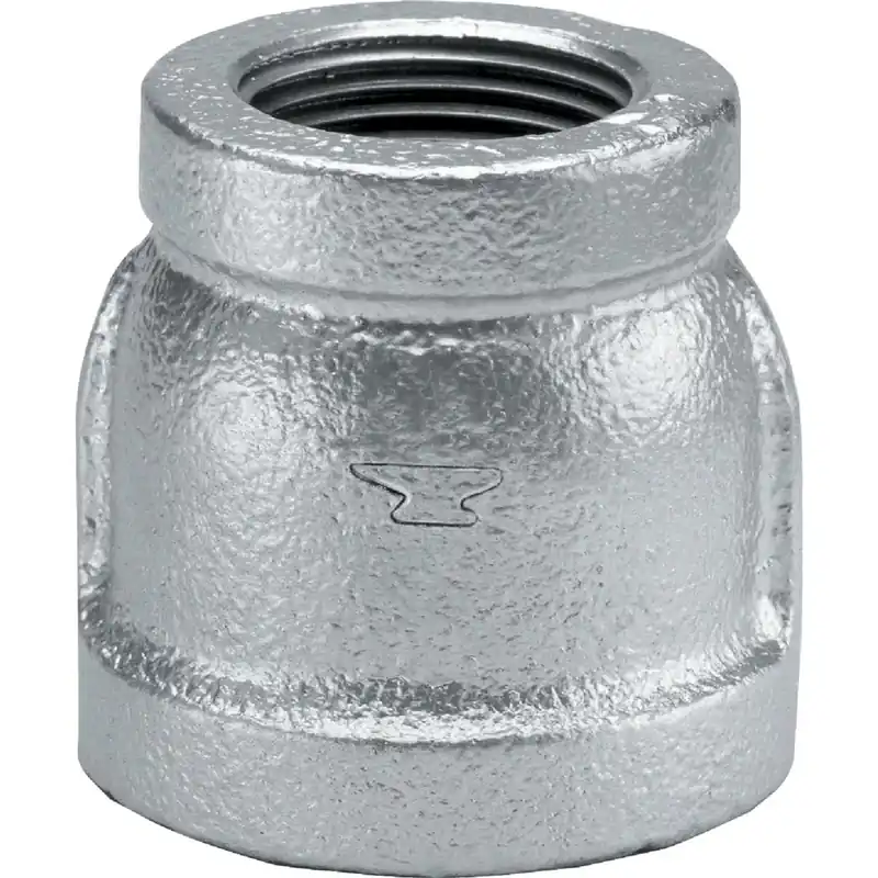 Galvanized Reducing Pipe Coupling, 3/4 X 1/2 In.