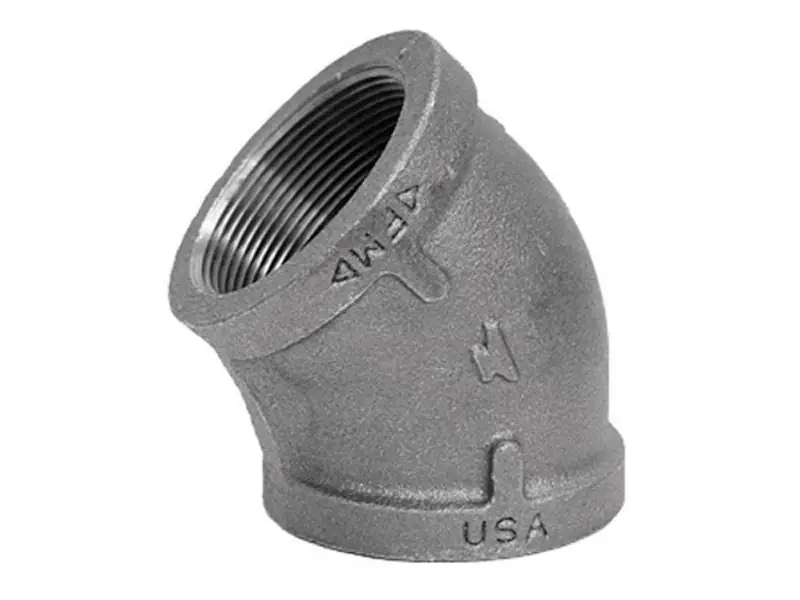 45-Degree Black Pipe Elbow, 1-1/2 In.