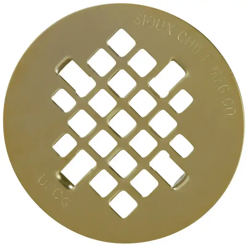 4-1/4 In. Polished Round Brass Drain Grate Replacement Strainer