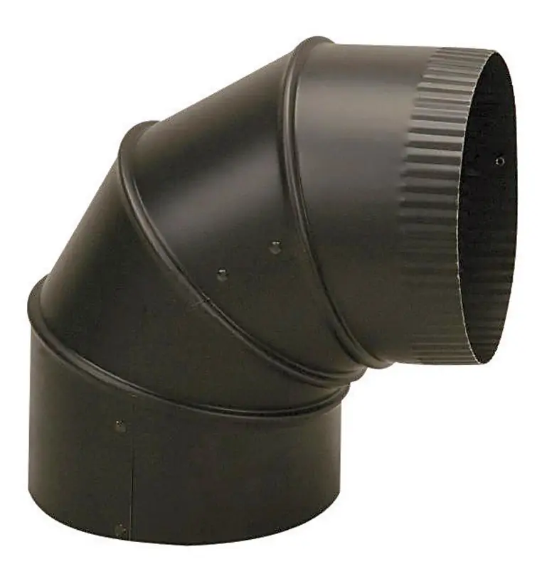 3 In. 28 Gauge Adjustable 90 Degree Steel Stove Pipe Elbow