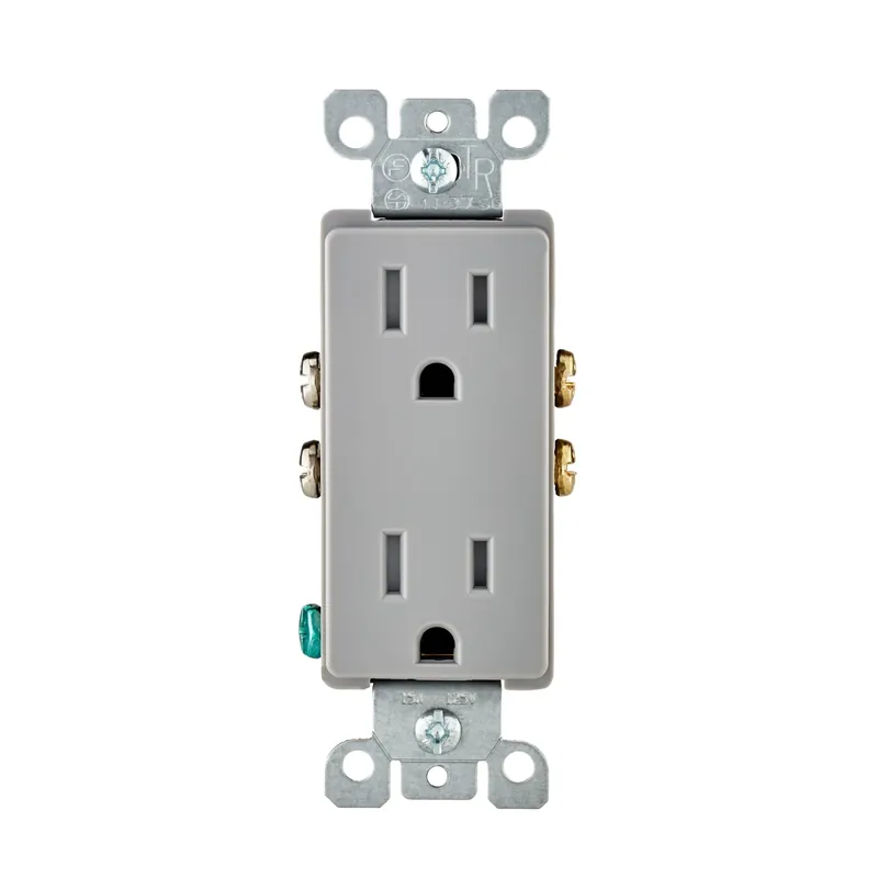 Leviton Decora 15 Amps 125 V Duplex Light Gray Tamper Resistant Outlet 5-15R 1 Pk