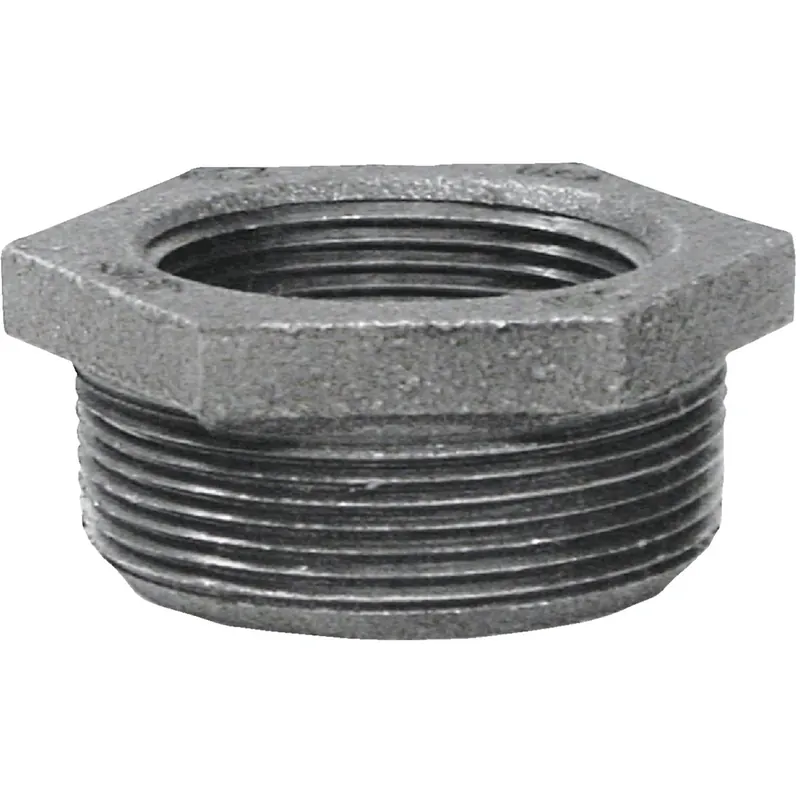 Black Pipe Hex Bushing, 1-1/2 X 1-1/4 In.