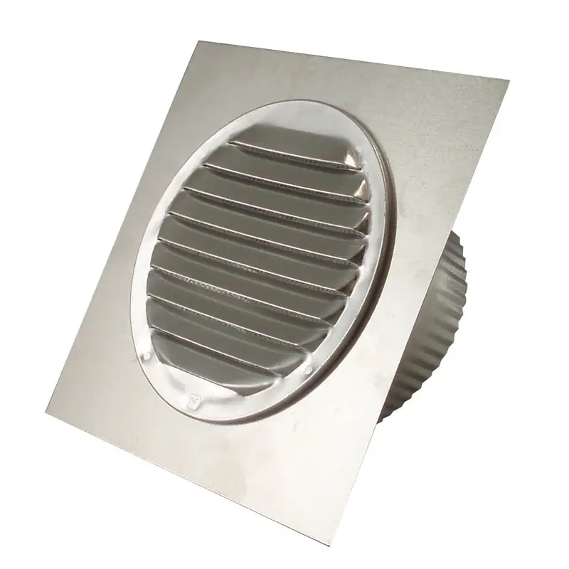 4 In. W X 4 In. L Silver Aluminum Eave Vent With Tailpiece And Flange