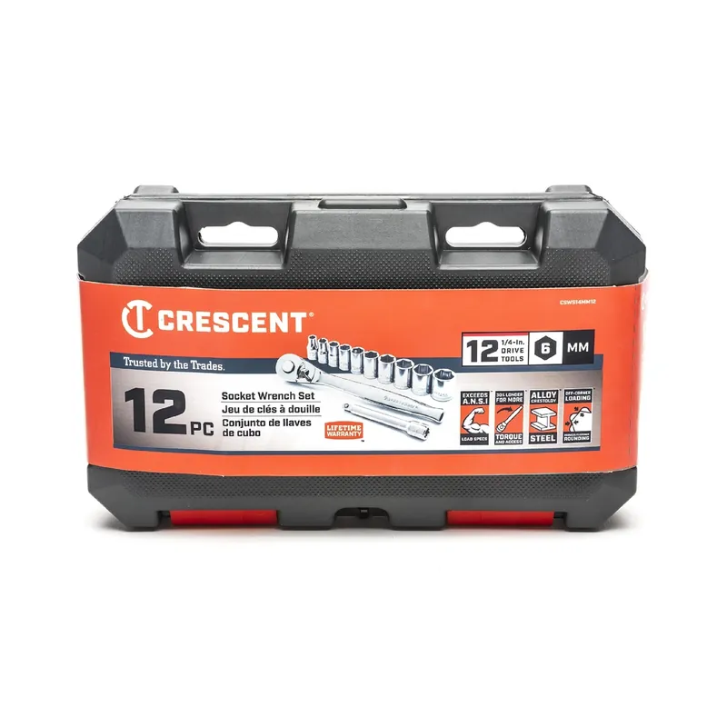 1/4 In. Drive Metric 6 Point Mechanic‘s Tool Set 12 Piece