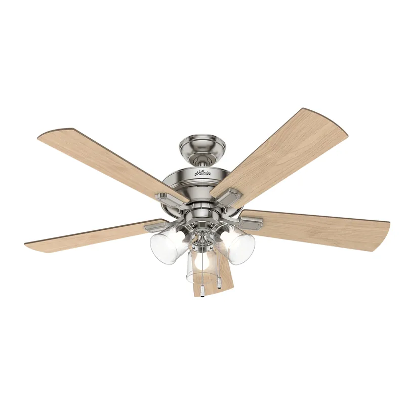 Crestfield Ceiling Fan, 3 LED Lights, Brushed Nickel, 52-In.