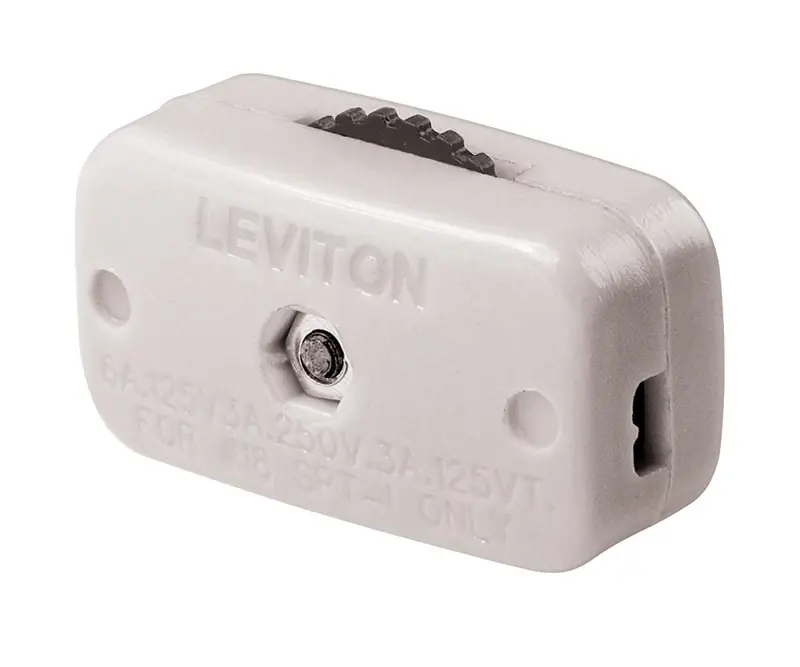 Leviton 6 Amps Single Pole Feed Through Switch White 1 Pk