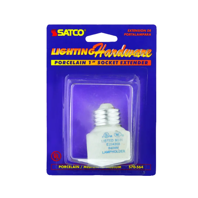 Satco Porcelain Medium Base Socket Extender 1 Pk