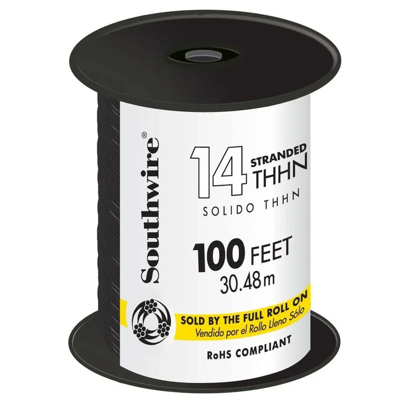 100 Ft. 14/1 Stranded Thhn Building Wire - Copper, Pvc Insulation