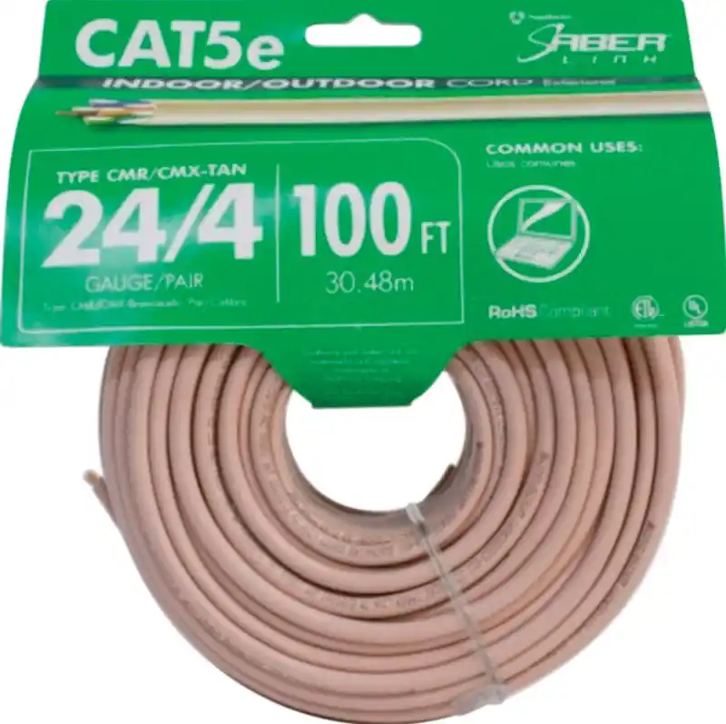 100 Ft. 24/4 Solid Audio 5e Riser Wire - Indoor/outdoor Use
