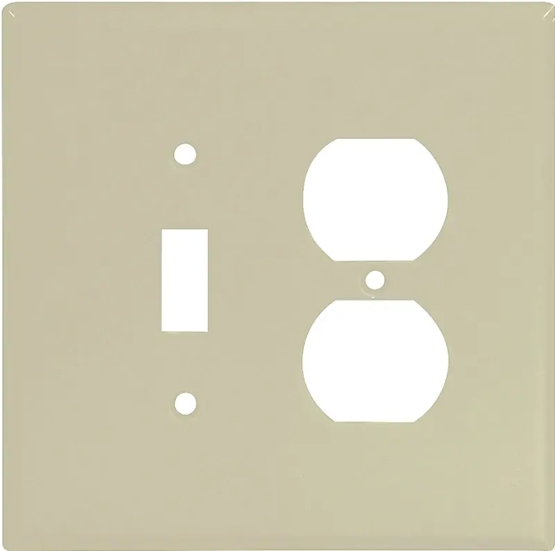 Cooper 2148V Ivory Oversize Two Gang One Toggle Switch One Duplex Outlet Wall Plate